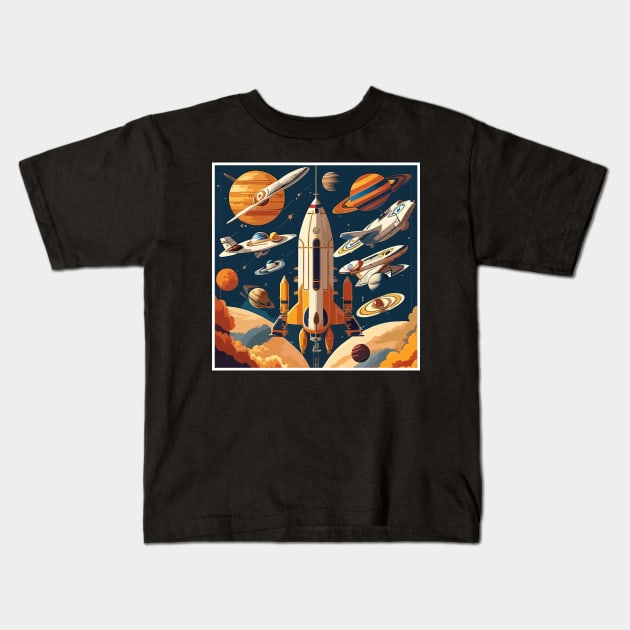 Spaceship Kids T-Shirt by clownescape